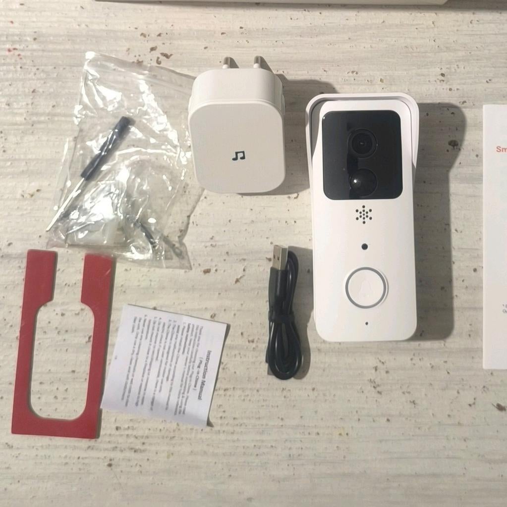 Slimme Draadloze Video Deurbel - WiFi - Met Chime & App-bedi, Huis en Inrichting, Deurbellen, Nieuw, Draadloos, Bewegingsdetectiesensor