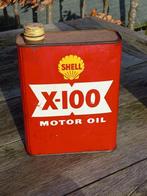 vintage olieblik Shell X100 Motor Oil, Verpakking, Gebruikt, Ophalen of Verzenden