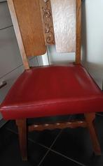 Chaises anciennes en bois massif et cuire rouge, Antiek en Kunst, Antiek | Meubels | Stoelen en Sofa's, Ophalen