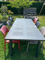 Tuintafel met zes tuinstoelen, Tuin en Terras, Ophalen, Gebruikt