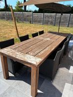 Houten tuintafel met stoelen, Tuin en Terras, Tuintafels, Ophalen, Gebruikt