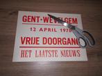 Oud toegangsticket voor wielerwedstrijd Gent - Wevelgem 1978, Ophalen of Verzenden