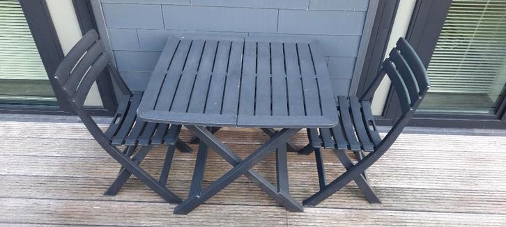 Table de jardin avec chaises, Jardin & Terrasse, Tables de jardin, Comme neuf, Rectangulaire, Plastique, Enlèvement