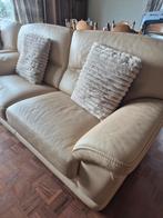 Leren salonset – grote 2-zit + 2 éénzitten – zeer goede staa, Ophalen