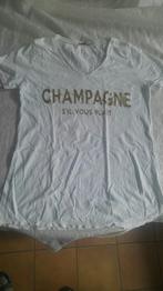 T shirt femme blanc champagne taille M, Comme neuf, Enlèvement ou Envoi, Blanc