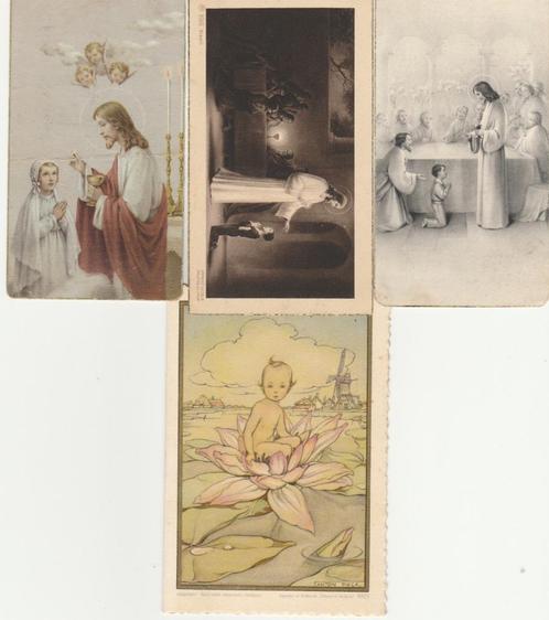 Lebbeke : 1 geboortekaartje , 3 communieprentjes ., Collections, Cartes de naissance & Cartes de visite, Carte de naissance, Avant 1970