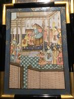 Indo-Perzische kunst Mughalstijl, 2 schilderijen, Antiquités & Art, Art | Peinture | Classique, Enlèvement