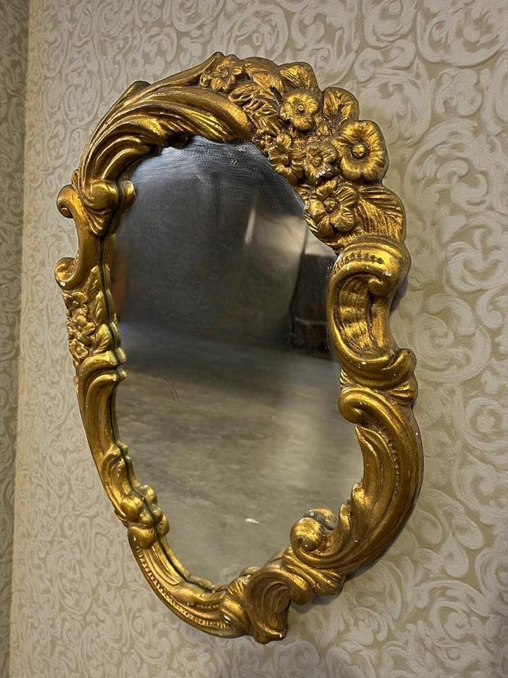 vintage gouden barok spiegel / wandspiegel, Huis en Inrichting, Woonaccessoires | Spiegels, Ophalen of Verzenden