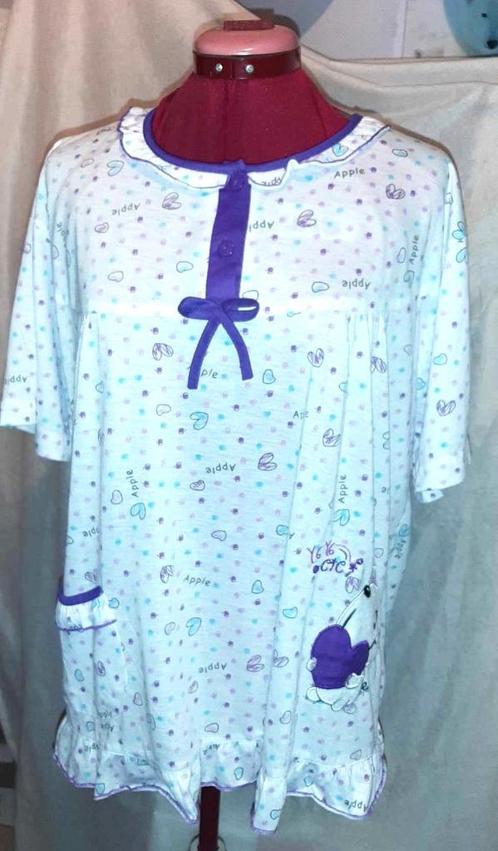 neuf veste de pyjama manches courtes blanc mauve Tyzi XXL, Vêtements | Femmes, Pyjamas, Neuf, Taille 46/48 (XL) ou plus grande