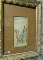Aquarel van Habets "Smal straatje" 1896, Ophalen of Verzenden