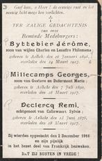 Opgeëisten Albeke bezweken in Frankrijk 1916 zie prent, Enlèvement ou Envoi, France