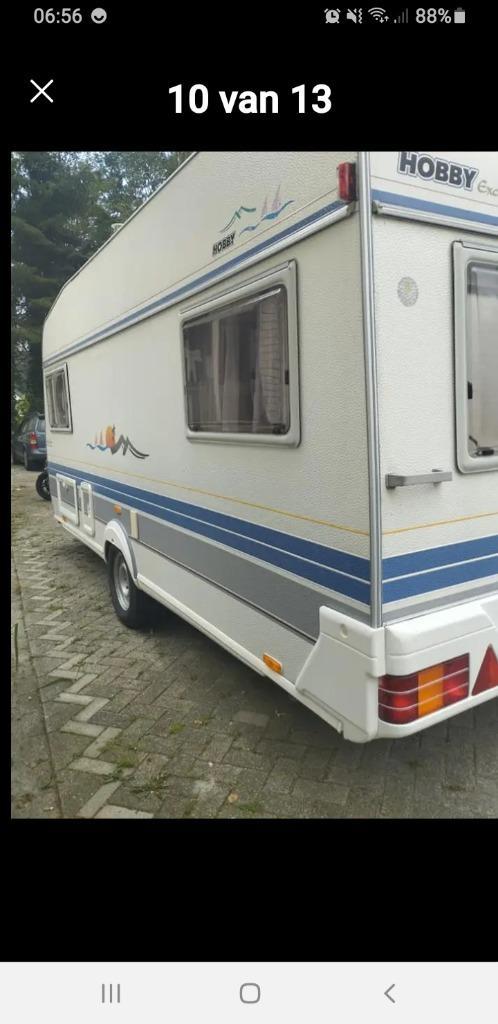 Hobby caravan, Caravans en Kamperen, Caravans, Particulier, tot en met 4, 750 - 1000 kg, Rondzit, Hobby, Dwarsbed, Vast bed, 4 tot 5 meter
