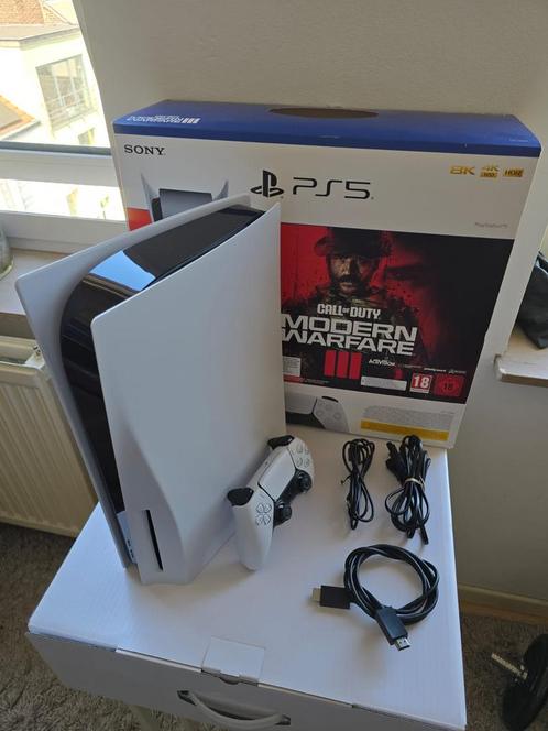 PS5 Version Disque 825 GB + 1 Manette + Boîte, Games en Spelcomputers, Spelcomputers | Sony PlayStation 5, Zo goed als nieuw, Ophalen