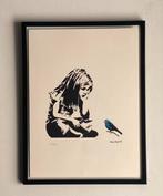 BANKSY: het meisje en de vogel met COA, Antiek en Kunst, Kunst | Litho's en Zeefdrukken