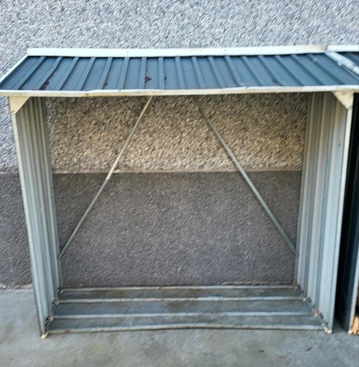 Aluminium houtberging, Tuin en Terras, Bergingen en Tuinkasten, Zo goed als nieuw, Hout, Ophalen of Verzenden