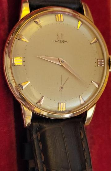 Montre omega trésor or 18k, Montre-bracelet, Enlèvement ou Envoi, Cuir, Or