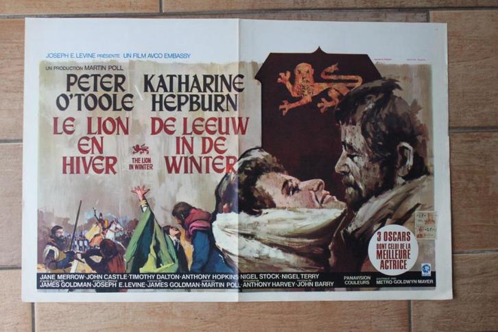 filmaffiche The Lion In Winter Katharine Hepburn filmposter, Verzamelen, Posters, Zo goed als nieuw, Film en Tv, A1 t/m A3, Rechthoekig Liggend