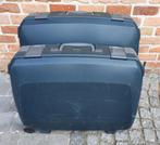 2 Valiezen met wielen, Ophalen, Gebruikt, Hard kunststof, Slot