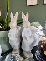 Set met 2 paashazen in keramiek, Diversen, Pasen, Ophalen of Verzenden, Zo goed als nieuw