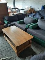 Klassevol salon en tafel massief hout, gratis100% wol tapijt, Gebruikt, Hout, Ophalen