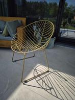 4 Prachtige metalen gouden designstoelen terras, Tuin en Terras, Tuinstoelen, Ophalen, Nieuw, Metaal
