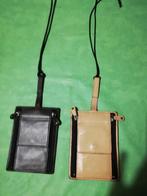 LEREN NEKTASJE H 15 B 11 cm BRUIN EN/OF BEIGE Linea Vero, Handtassen en Accessoires, Portemonnees, Overige merken, Bruin, Nieuw