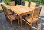Tafel en stoelen voor binnen of buiten, Ophalen, Zo goed als nieuw, Hout