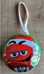 M&M's metalen kerstbal/ doosje, Ophalen of Verzenden, Gebruikt, Gebruiksvoorwerp