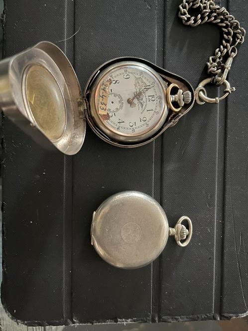 2 antieke echt zilveren zakhorloges ,1 voor blinden, Handtassen en Accessoires, Horloges | Antiek, Zakhorloge, Zilver, Ophalen