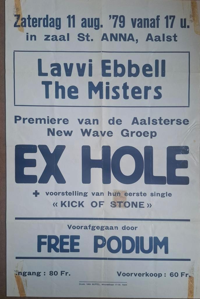Punk poster Ex-Hole Misters Lavvi Ebel, Verzamelen, Posters, Ophalen