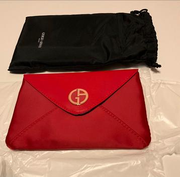Giorgio Armani beauty red flat pouch/make-up tasje