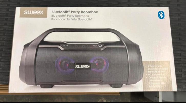 Sweex party boombox - bluetooth speaker - ongeopend, TV, Hi-fi & Vidéo, Enceintes, Neuf, Haut-parleurs Frontaux, Arrière ou Stéréo