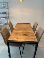 Tafel in mangohout met stoelen, Huis en Inrichting, Ophalen
