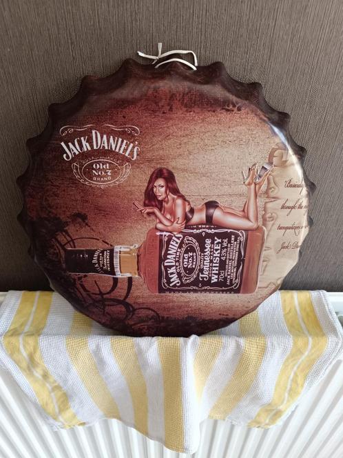 Grote blikken JACK DANIELS kroonkurk om op te hangen, Antiek en Kunst, Curiosa en Brocante, Ophalen of Verzenden