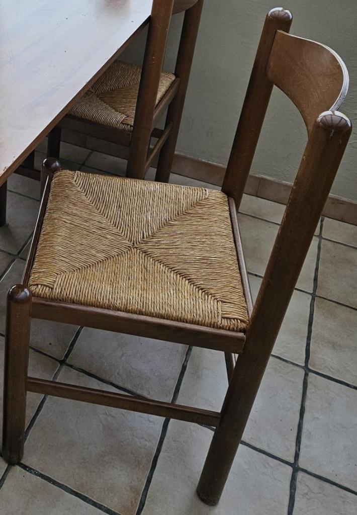 HOUTEN TAFELS en stoelen en rieten zitje, Zakelijke goederen, Horeca | Meubilair en Inrichting, Meubilair, Gebruikt, Ophalen