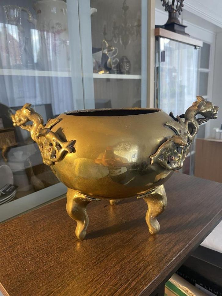 Grote Driepoot wierookbrander , Indochina/Vietnam 3 kg, Huis en Inrichting, Woonaccessoires | Boeddhabeelden, Gebruikt, Ophalen of Verzenden