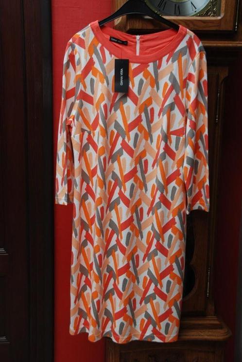 Rechte jurk” GIANA Vera” met lange mouwen Maat 46 NIEUW!, Kleding | Dames, Jurken, Nieuw, Maat 46/48 (XL) of groter, Oranje, Knielengte