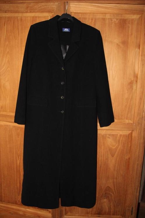 Lange zwarte klassieke dames mantel in mooie wol, maat:42, Kleding | Dames, Jassen | Winter, Zo goed als nieuw, Maat 42/44 (L)