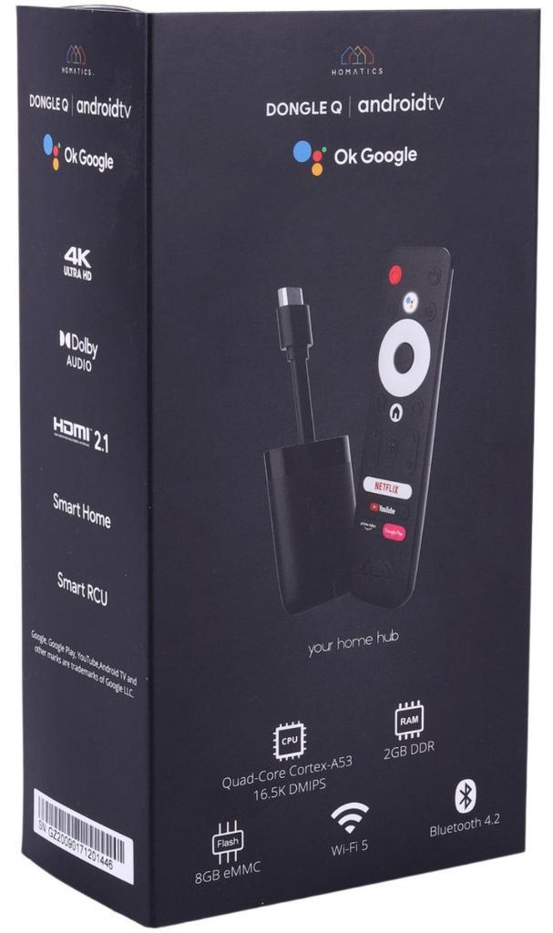 Homatics Dongle Q 4K - Android TV 10, Audio, Tv en Foto, Mediaspelers, Zo goed als nieuw, HDMI, Ophalen of Verzenden