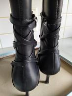 zwart lederen korte laarzen - maat 40 - hak 7 cm, Enlèvement, Neuf