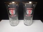 2 oude bierglazen Kristal Alken, Verzamelen, Ophalen of Verzenden, Gebruikt, Glas of Glazen, Overige merken
