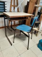 Pupitre/bureau d'école Vintage + chaise, Gebruikt, Ophalen