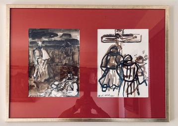 Chinese inkt tekeningen H.V.Wolvens 1896 - 1977 beschikbaar voor biedingen