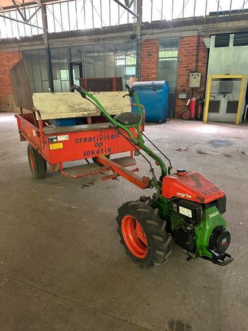 Tractor motoculteur met aanhangwagen zie foto’s! beschikbaar voor biedingen