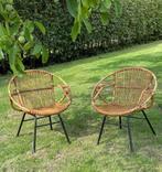 Twee vintage Rohé Noordwolde rotan stoelen, Huis en Inrichting, Stoelen, Ophalen, Gebruikt, Twee, Overige kleuren