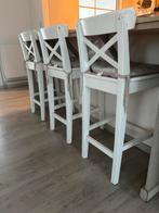 Barkrukken hout, Huis en Inrichting, Barkrukken, Ophalen, Gebruikt, Met voetsteun, 60 tot 90 cm