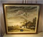 Mooi Geschilderd Werk 'Oude Hoeve in de Herfst' - gesigneerd, Antiek en Kunst, Ophalen of Verzenden