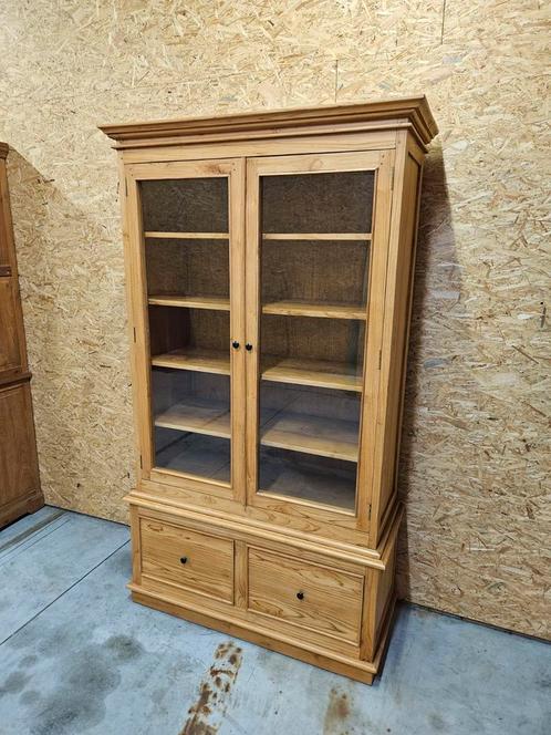 Mooie massief teakhouten vitrinekast/buffetkast 120cm, Huis en Inrichting, Kasten | Buffetkasten, Zo goed als nieuw, Ophalen