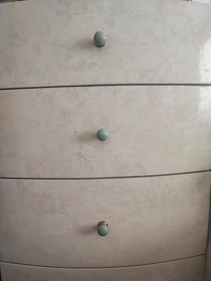 Marmer massief hout laden kastjes 5 massieve schuiven, Antiek en Kunst, Antiek | Meubels | Kasten, Ophalen