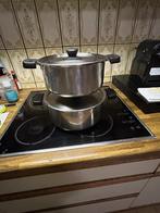 2 inox kookpotten, Huis en Inrichting, Keuken | Potten en Pannen, Inox, Gebruikt, Keramische plaat, Ophalen